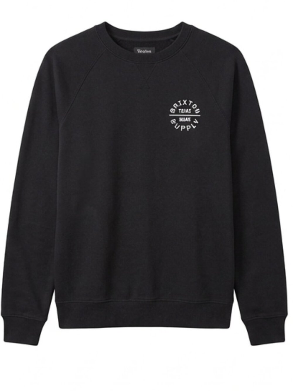 Brixton Trade Mark Supply Black Raglan Crewneck Sweatshirt | MEDIUM